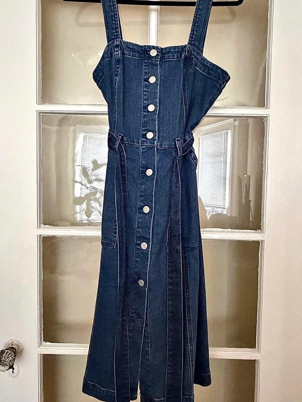 Gap Denim Button-Front Midi Dress Blue Size Medium